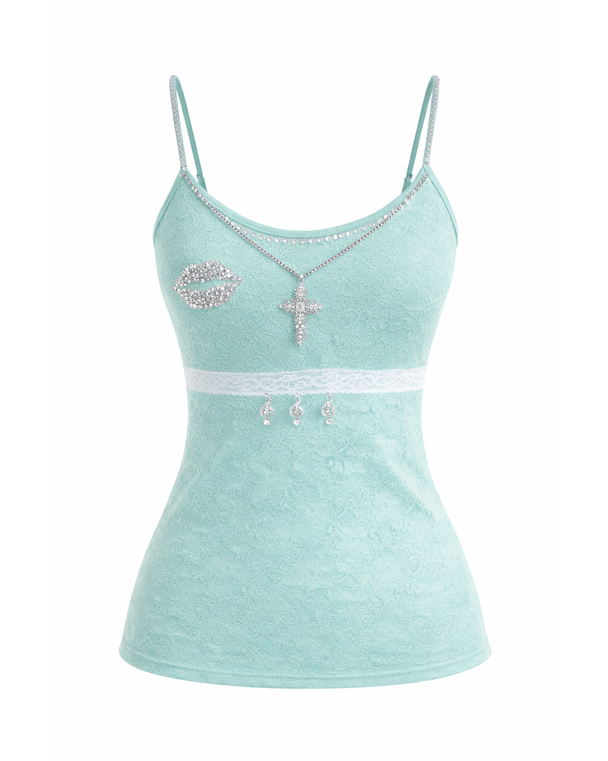 Babyblue Clef Lace Top